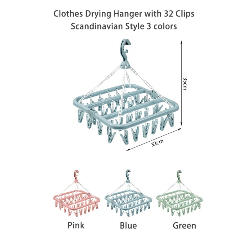Baby Clothing Hanging Rack - Appendiabiti con 32 clip e appendiabiti