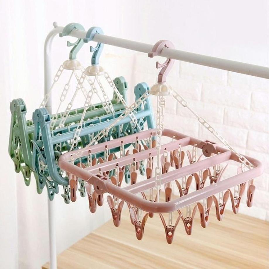 Baby Clothing Hanging Rack - 1 Pcs 32 Clips Abbigliamenti pieghevoli
