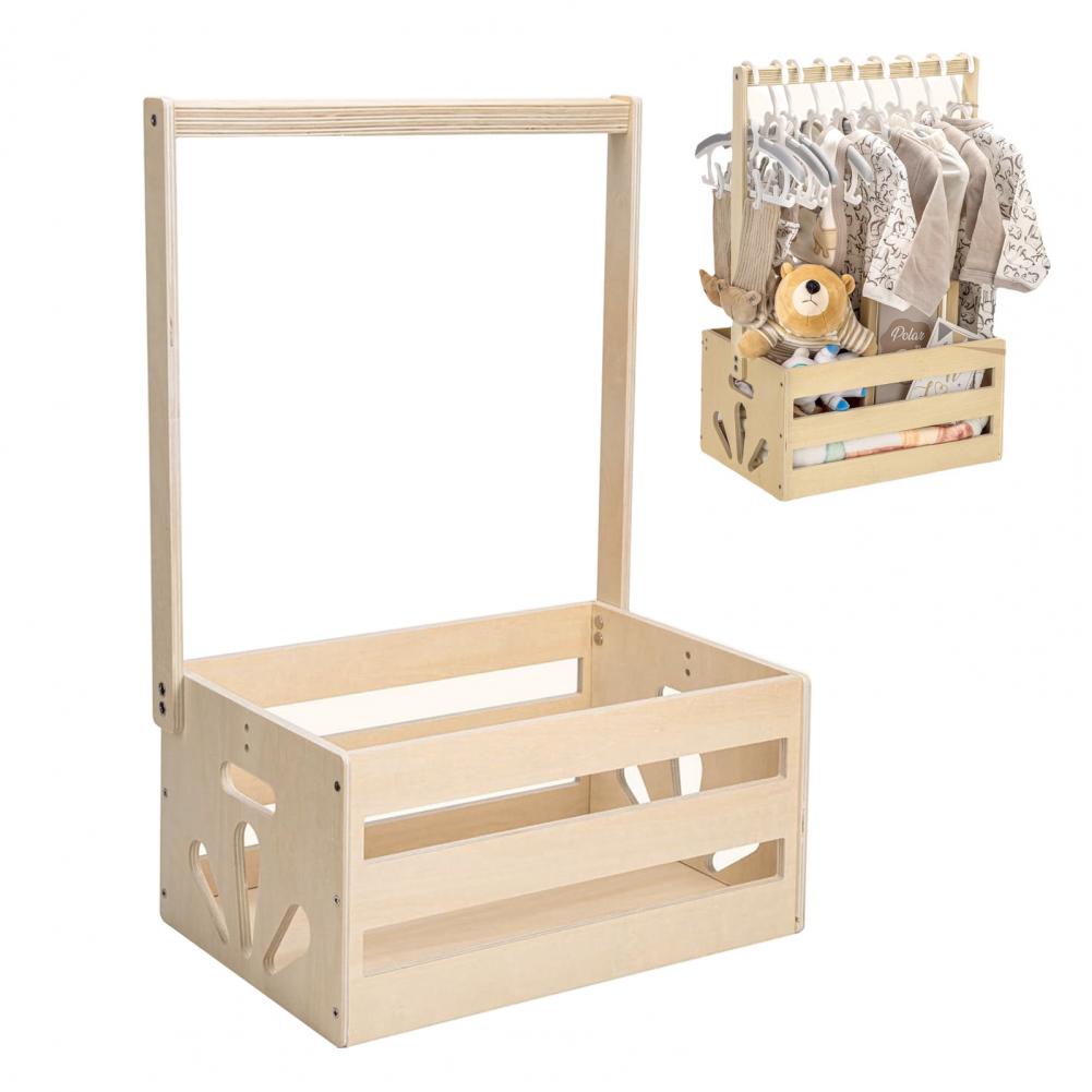Baby Clothing Unique - Cesta Portaoggetti in Legno per Neonati,