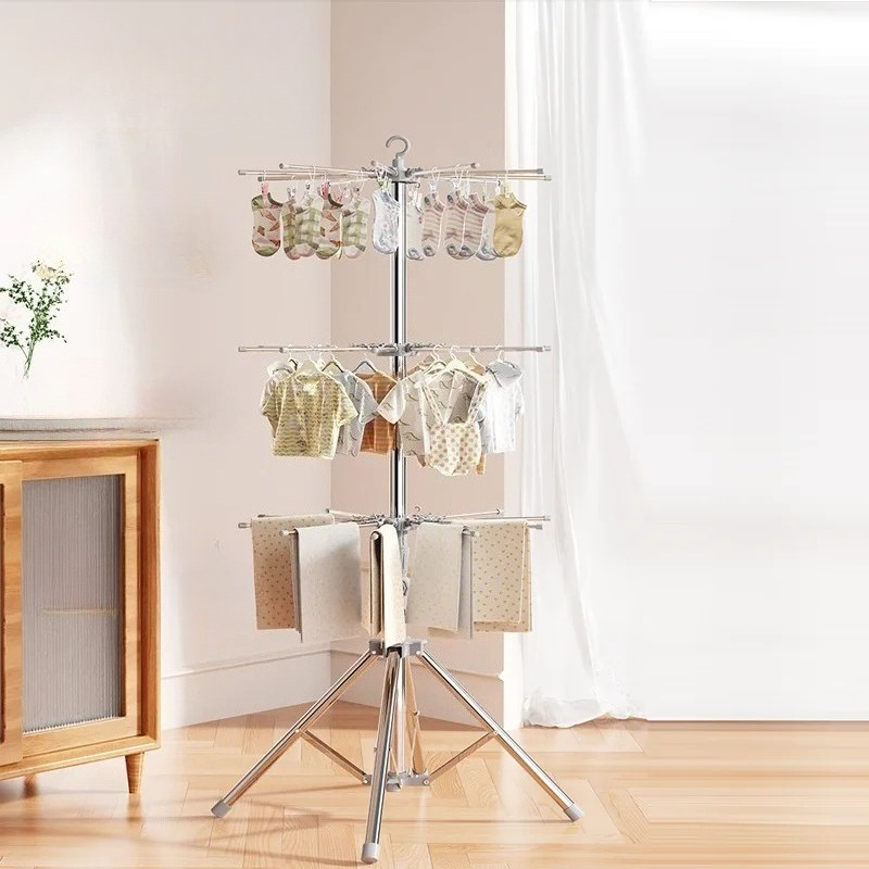 Baby Clothing Hanging Rack - Stendibiancheria per bambini, pieghevole, per interni