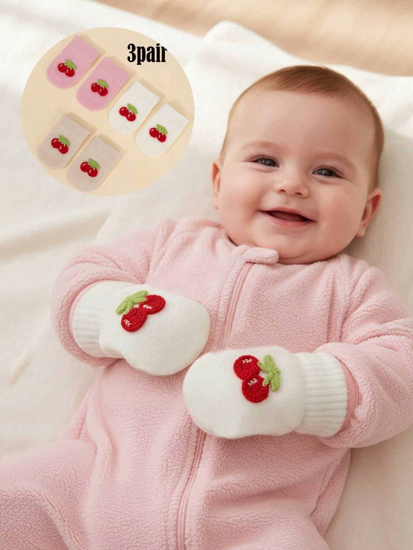 3 paia di guanti in maglia per - Baby Mittens Scratch recensione e prezzo